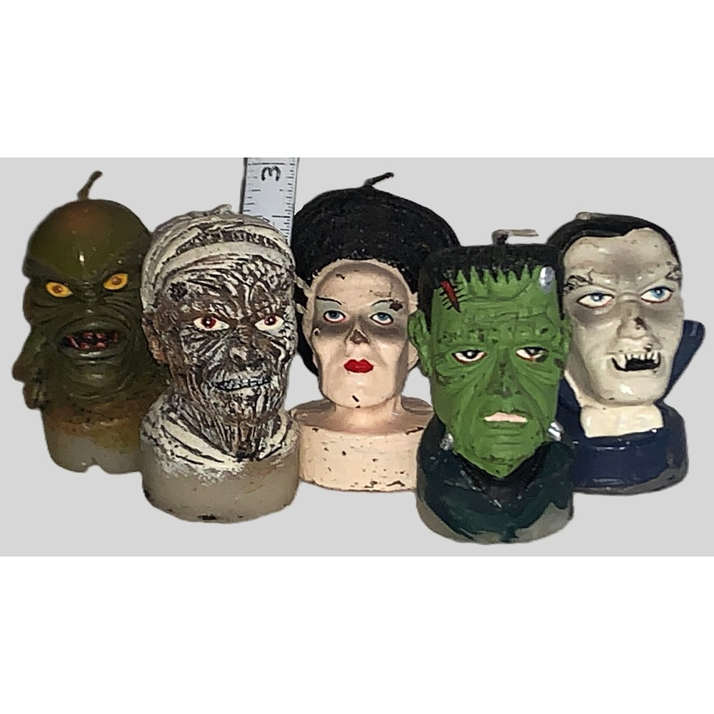 Universal Monsters Mummy Frankenstein/Bride Lagoon Dracula Vtg Halloween Candles